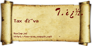 Tax Éva névjegykártya