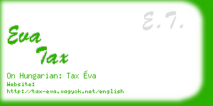 eva tax business card
